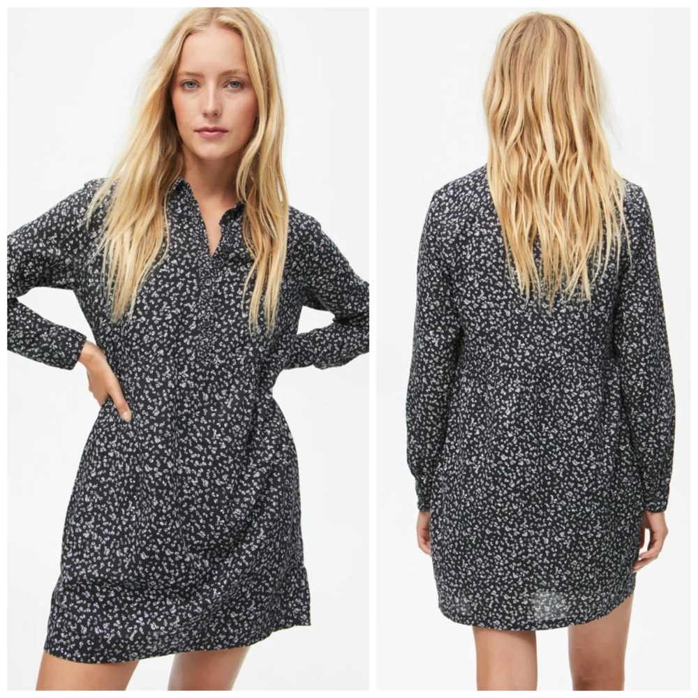 Michael Stars Bianca Dress XS Oversized Button Front‎ Pockets Cotton Babydoll